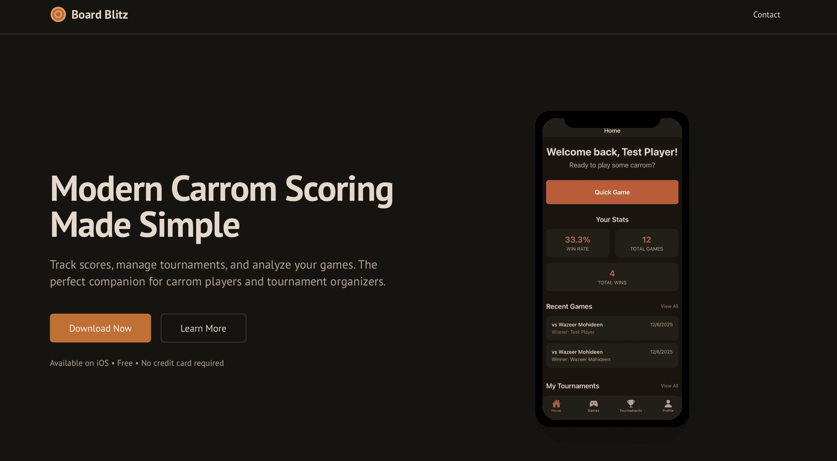 BoardBlitz – Modern Carrom Score Keeper & Tournament Manager
